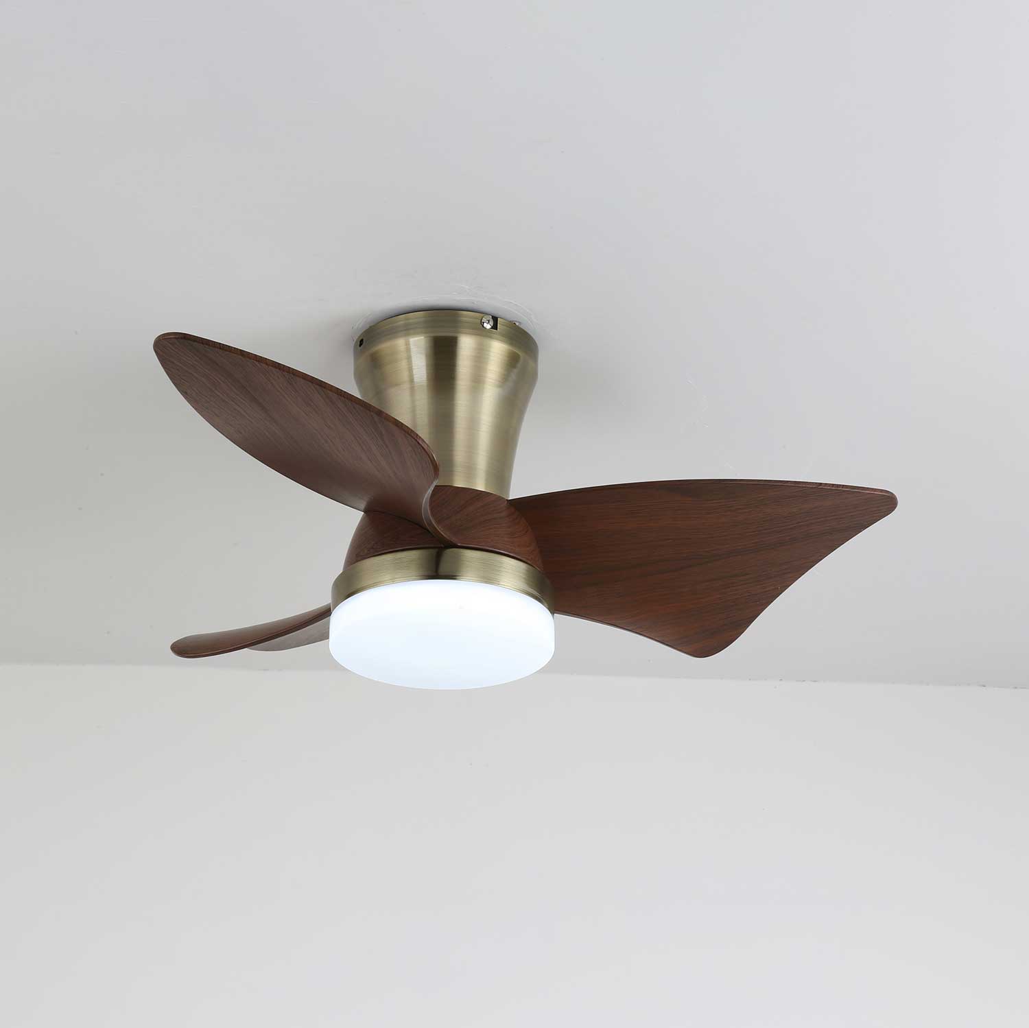 Moderne Plafondventilator met Verlichting – Houtlook & LED 24W | Stil & Afstandsbediening | Sansoti