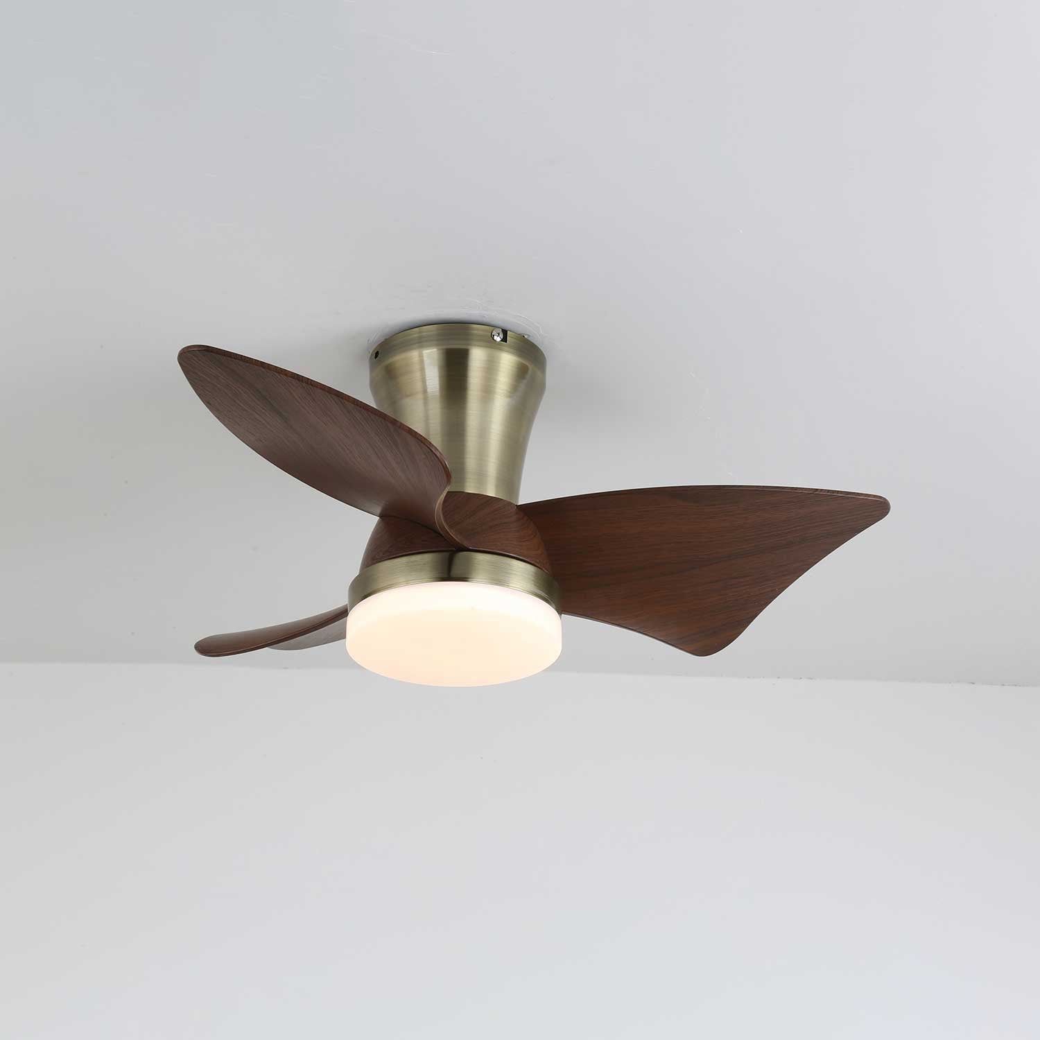 Moderne Plafondventilator met Verlichting – Houtlook & LED 24W | Stil & Afstandsbediening | Sansoti