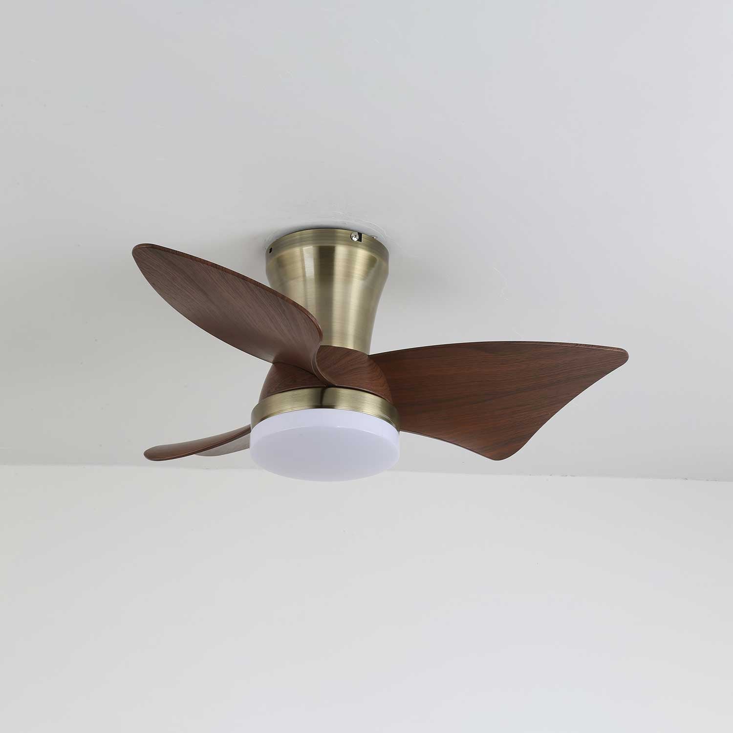 Moderne Plafondventilator met Verlichting – Houtlook & LED 24W | Stil & Afstandsbediening | Sansoti