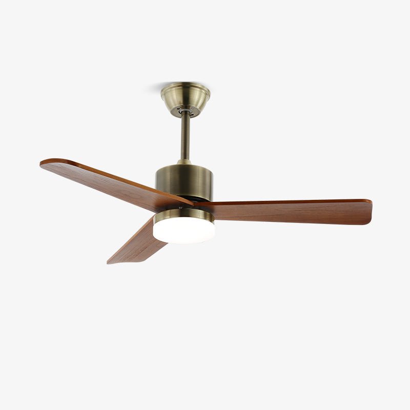 Plafondventilator met Verlichting – Minimalistische Ventilator in Zilver en Hout – 6 Snelheden – Afstandsbediening – 106/132 cm – LED 35W – Plafondverlichting met Ventilatiefunctie | Sansoti