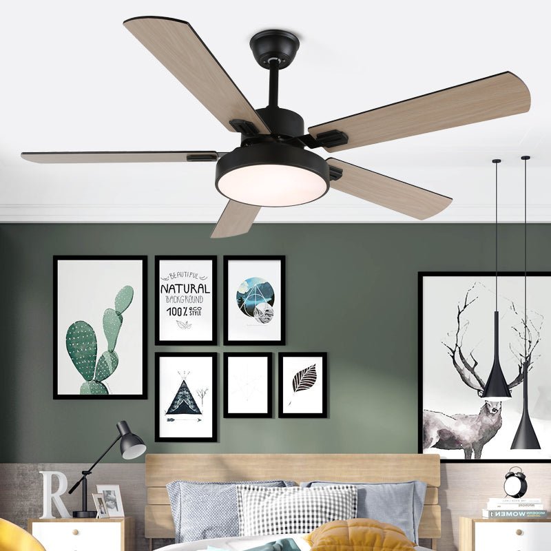 Moderne Plafondventilator met Houten Bladen & Geïntegreerde LED-Verlichting – Ø107 cm, Afstandsbediening, 6 Snelheden, Verstelbaar Vermogen | Sansoti