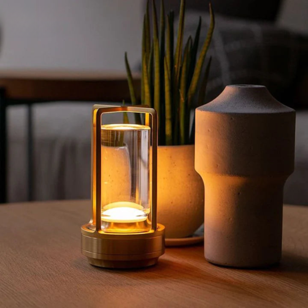 Wireless LED Table Lamp Cylinder Modern Design 3 Light Colors Rechargeable Touch Control USB-C Sansoti | Sansoti