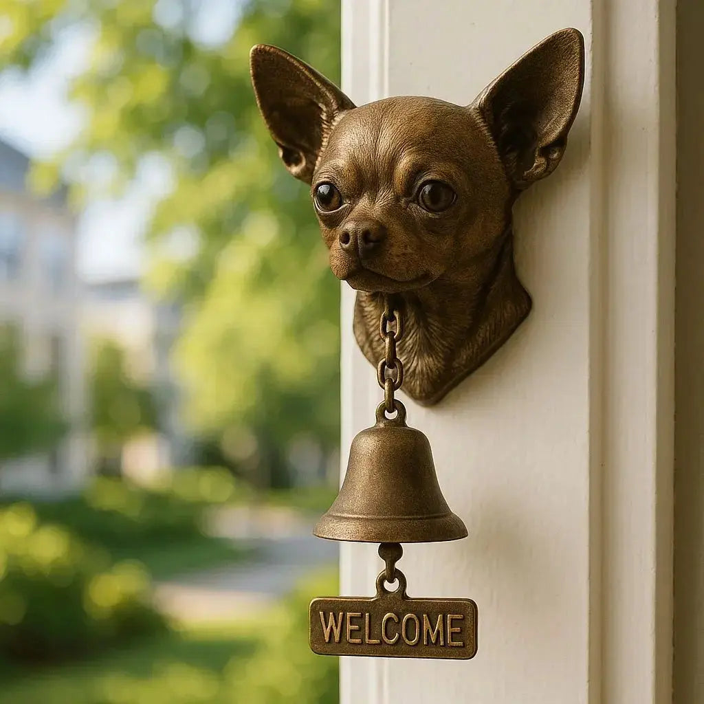 Wandbel Hond Brons Antiek Design Gietijzer Deur Tuin Welkom Sierlijk Decoratief Metalen Deurbel Klok Ingang Vintage | Sansoti