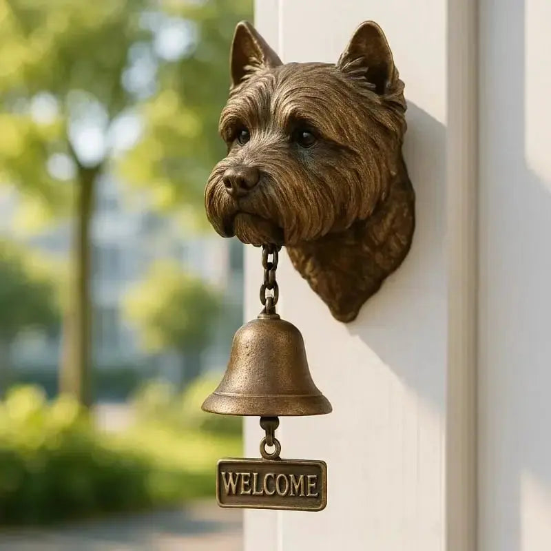 Wandbel Hond Brons Antiek Design Gietijzer Deur Tuin Welkom Sierlijk Decoratief Metalen Deurbel Klok Ingang Vintage | Sansoti