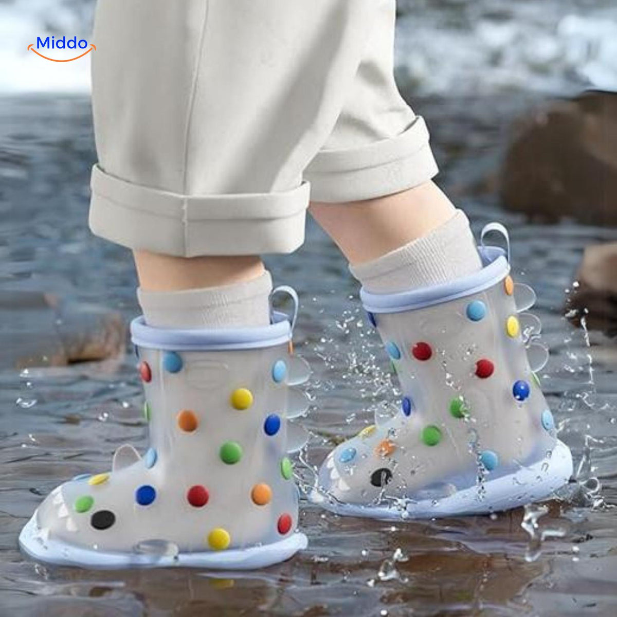 Waterbestendige Kinderregenlaarzen met 3D Haaienontwerp Antislip Rubberen Laarzen voor Peuters en Kleuters | Sansoti