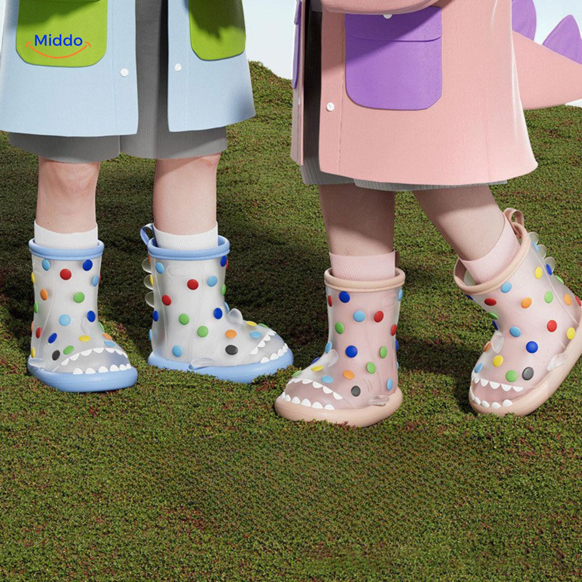 Waterbestendige Kinderregenlaarzen met 3D Haaienontwerp Antislip Rubberen Laarzen voor Peuters en Kleuters | Sansoti