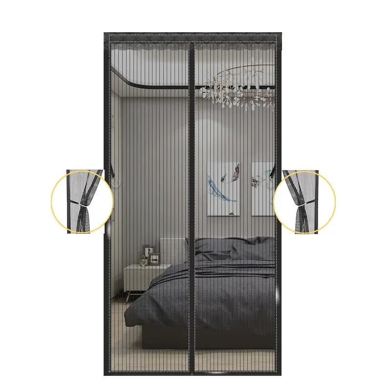 Zware Magnetische Deurscherm voor Insecten Terylene 210x100 cm Zwart Handsfree Toepassing Ideaal Voor Binnen Buiten Keuken Woonkamer | Restfield 1