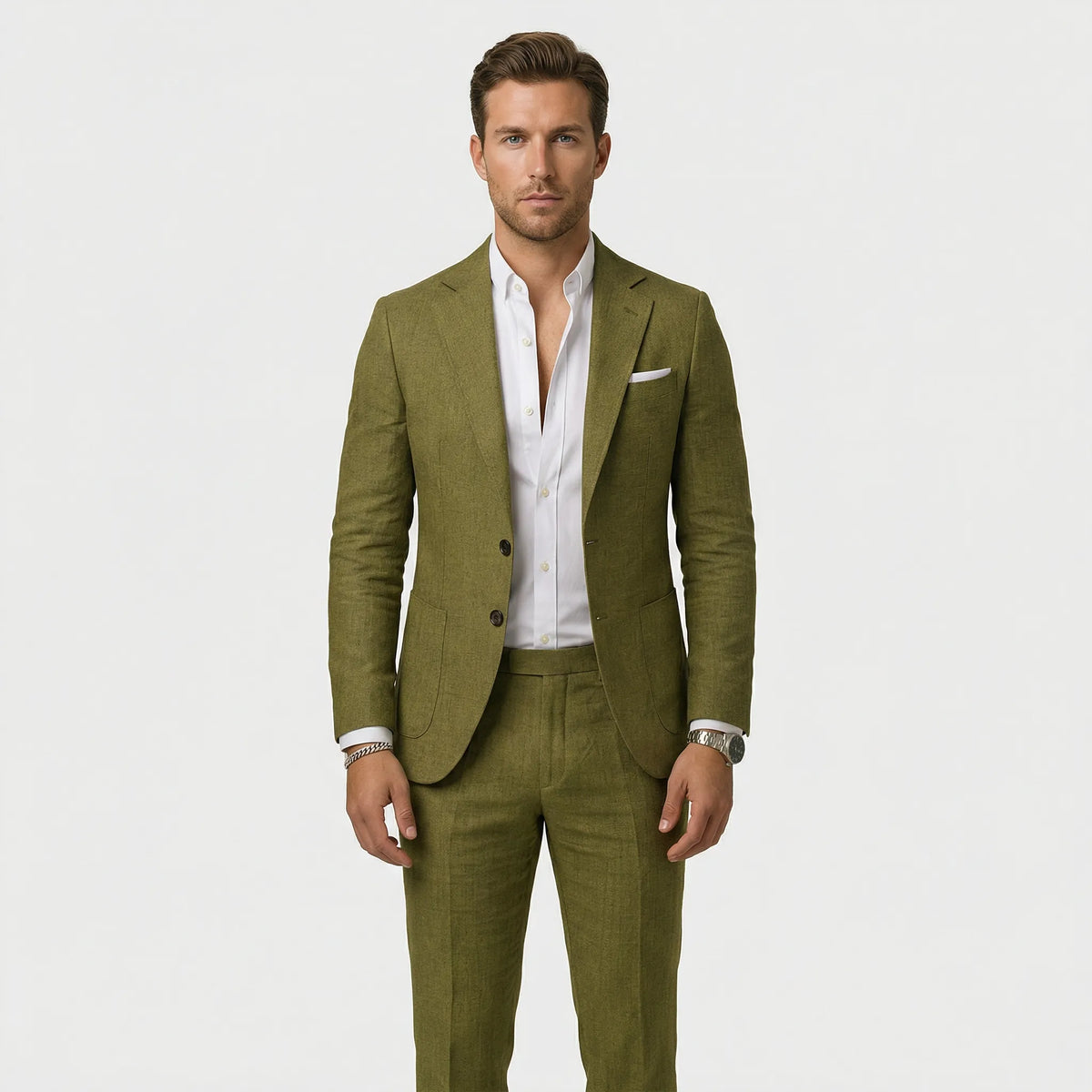 Two-Piece Men's Suit, Jacket and Trousers, Business Formal, Black, Gray, Beige, Burgundy, Wedding, Work, S-5XL | Sansoti