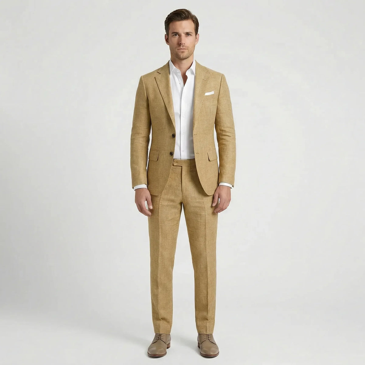 Two-Piece Men's Suit, Jacket and Trousers, Business Formal, Black, Gray, Beige, Burgundy, Wedding, Work, S-5XL | Sansoti