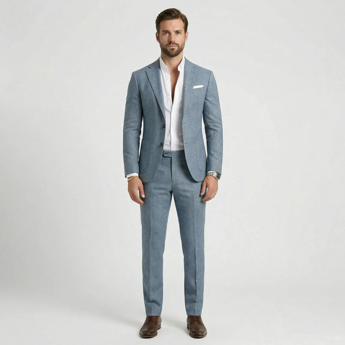 Two-Piece Men's Suit, Jacket and Trousers, Business Formal, Black, Gray, Beige, Burgundy, Wedding, Work, S-5XL | Sansoti