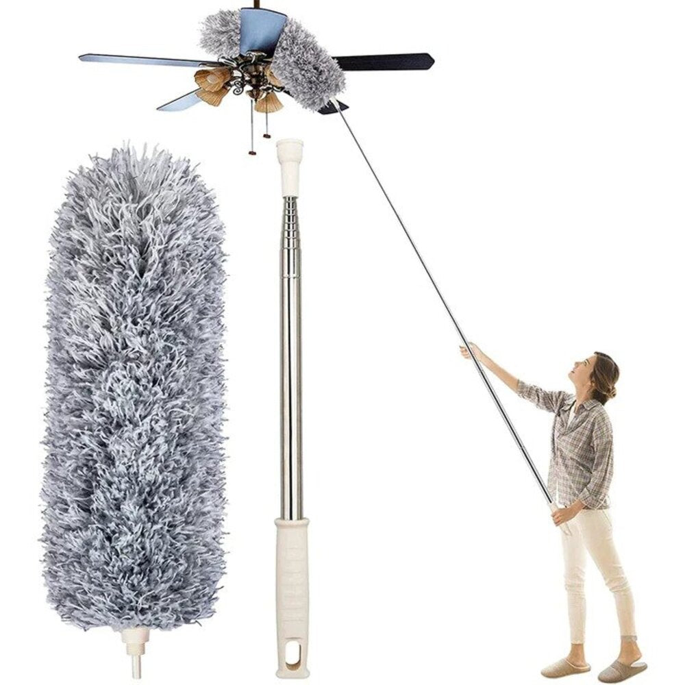Telescopische Plumeau Uitschuifbaar 86-280 cm Microvezel Plafond Hoge Plekken Stofafnemer Plumeaustaaf Lang Schoonmaakmiddel Vloer tot Plafond | Sansoti