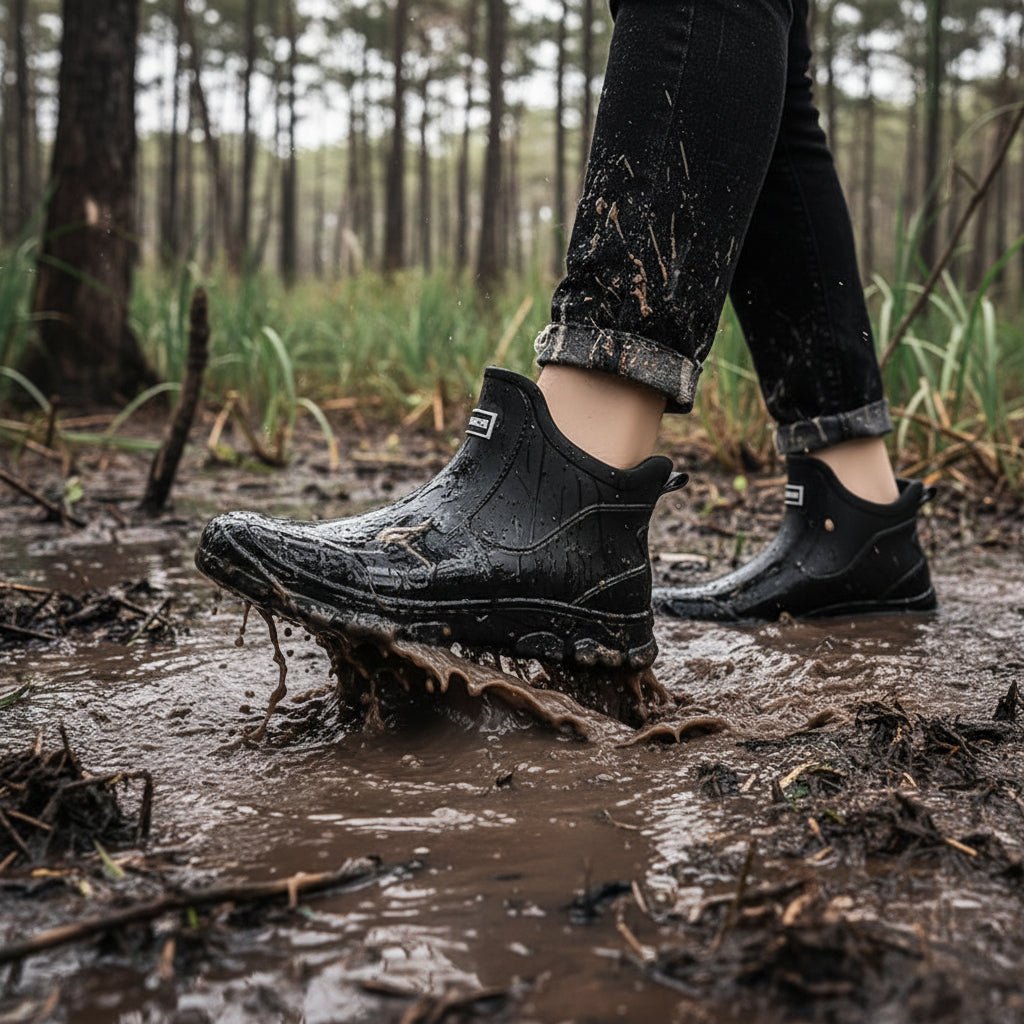 Gummistiefel Wasserdicht Rutschfest Knöchelhoch PVC-Außenstiefel für Garten Camping Angeln und Outdoor-Aktivitäten | Sansoti