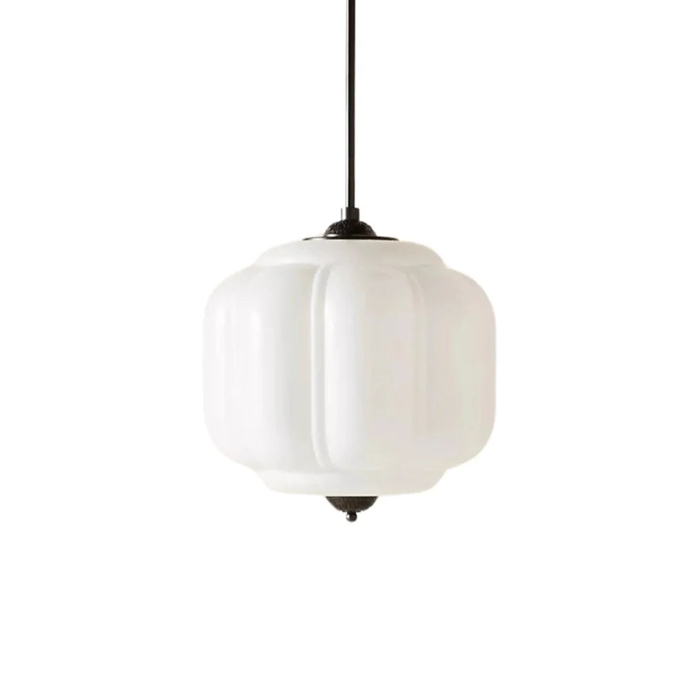 Vintage Melkglas Hanglamp met Messing Armatuur – Klassiek Retro Design voor Eetkamer, Hal & Leeshoek | Sansoti