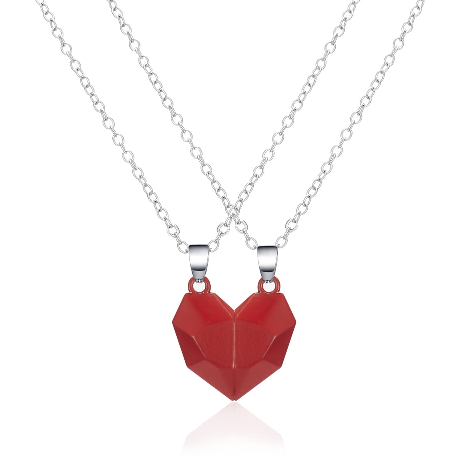 Magnetische herzförmige Partnerkette mit Projektion für Paare – romantisches Schmuckstück und Valentinstagsgeschenk | Sansoti