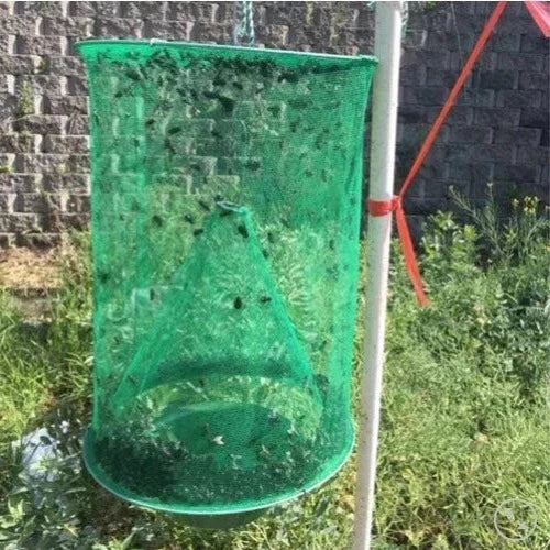 Wiederverwendbare Fliegenfalle mit Köderbehälter zur effektiven Fliegenbekämpfung im Garten Stall auf der Terrasse und im Rasen | Sansoti