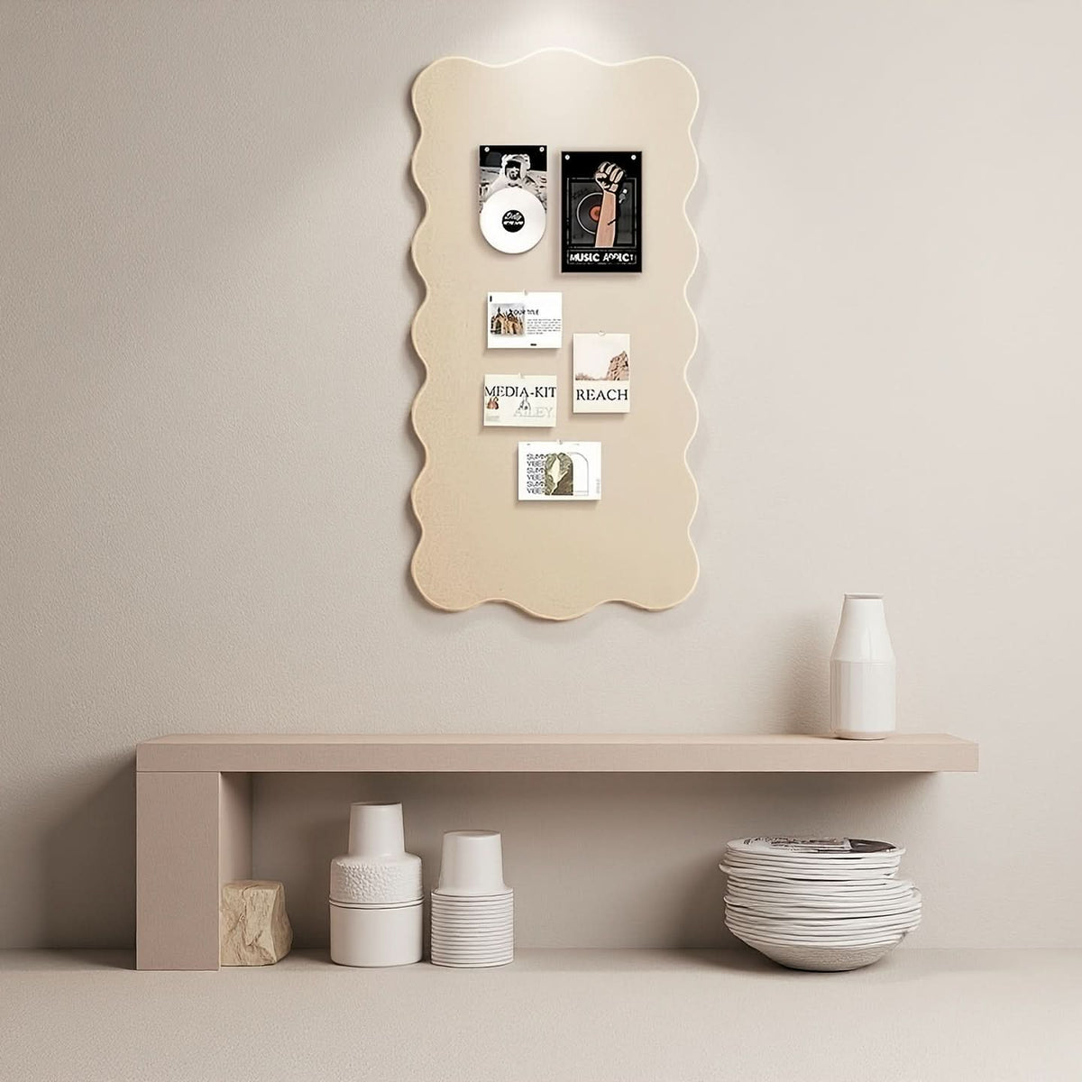 Dekoratives Filz-Pinnbrett 60x120cm mit Reißzwecken für Büro, Homeoffice, kreative Räume, Wanddekoration | Sansoti