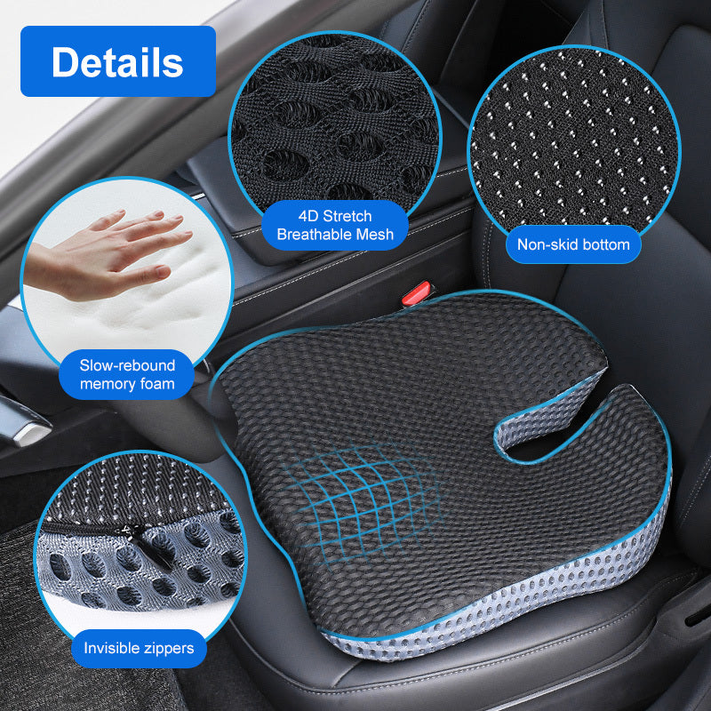 Ergonomisch Driehoekig Autositkussen Memory Foam – Ergonomische Zitsteun met Drukverlichting voor Auto Stoel Kantoor Bureaustoel | Sansoti
