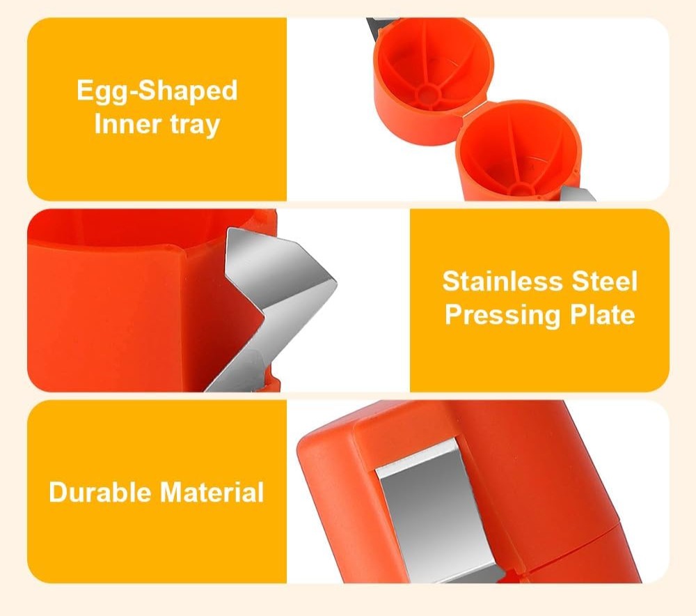 Egg Separator and Opener Orange Plastic Kitchen Tool Multifunctional for Baking Cooking Breakfast | Sansoti