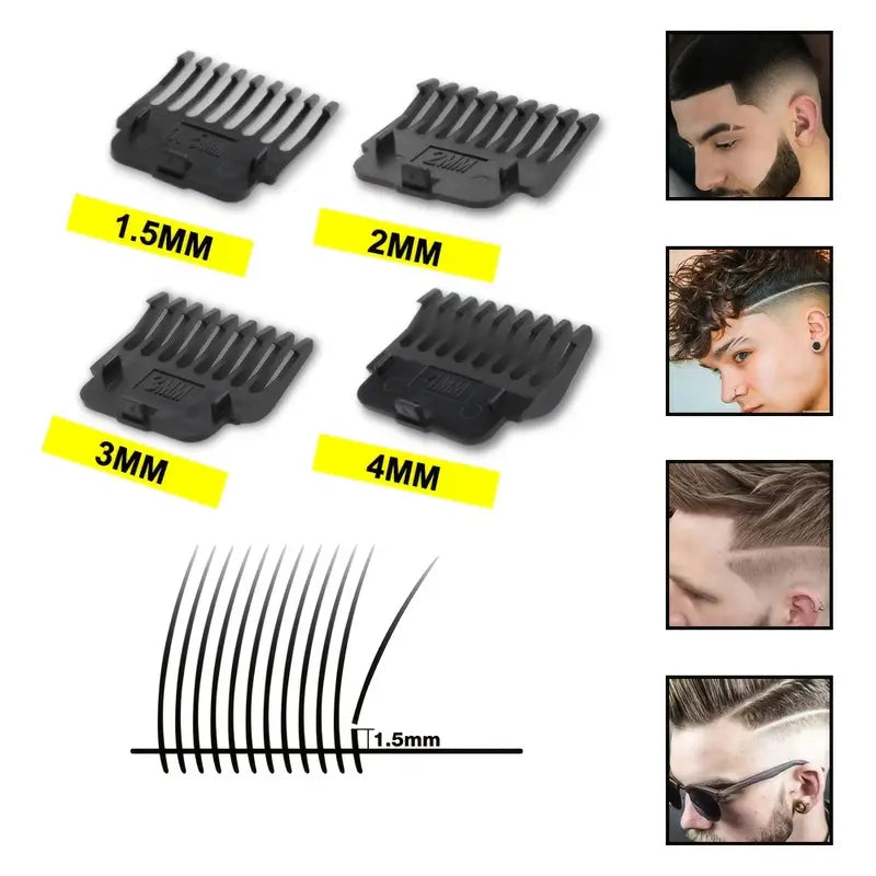 Professionele Haar- en Baardverzorgingsset 3-delig Draadloos met LED-Display USB Oplaadbaar Trimmer Scheerapparaat voor Mannen | Sansoti