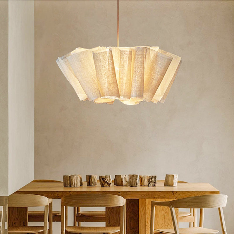 Geplisseerde Stoffen Hanglamp – Minimalistische Scandinavische Verlichting voor Eetkamer & Woonkamer | Sansoti