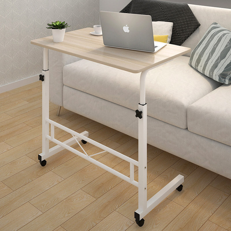 Verstelbare Laptoptafel Op Wielen Wit Staal Hout Hoogte Instelbaar Sofa Bijzettafel | Sansoti