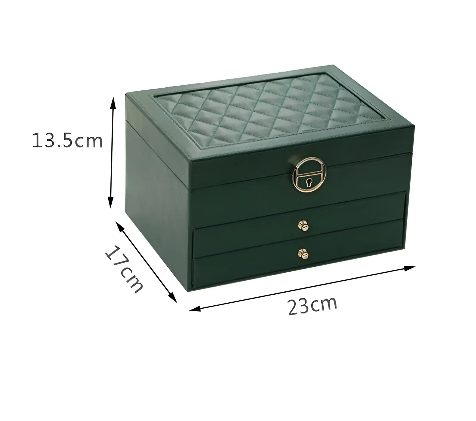 Luxe Sieradenbox met Meerdere Lagen – Elegante Opberger voor Ringen Kettingen Oorbellen – PU Leer – 23x17x13,5 cm | Sansoti