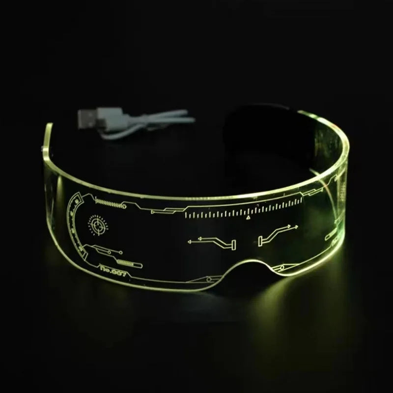 LED-Visierbrille mit beleuchtetem Cyberpunk-Look für Partys, Festivals und Halloween - futuristisches Design für Cosplay | Sansoti