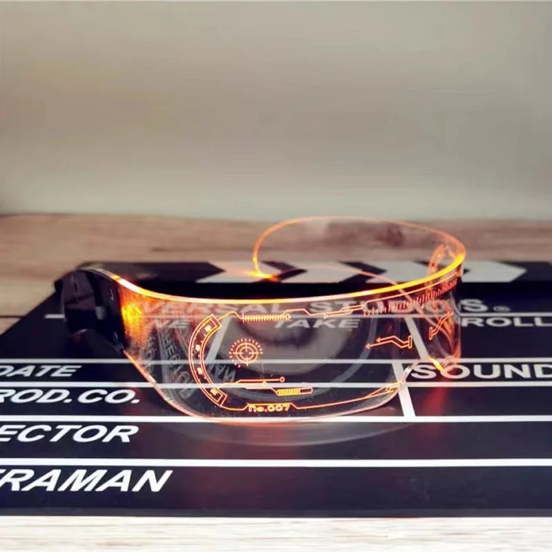 LED-Visierbrille mit beleuchtetem Cyberpunk-Look für Partys, Festivals und Halloween - futuristisches Design für Cosplay | Sansoti