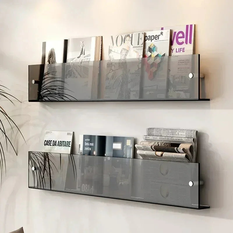 Wandregal PVC schwebender Zeitschriftenhalter 40cm 50cm 80cm Bücher Wohnzimmer Modern | Restfield