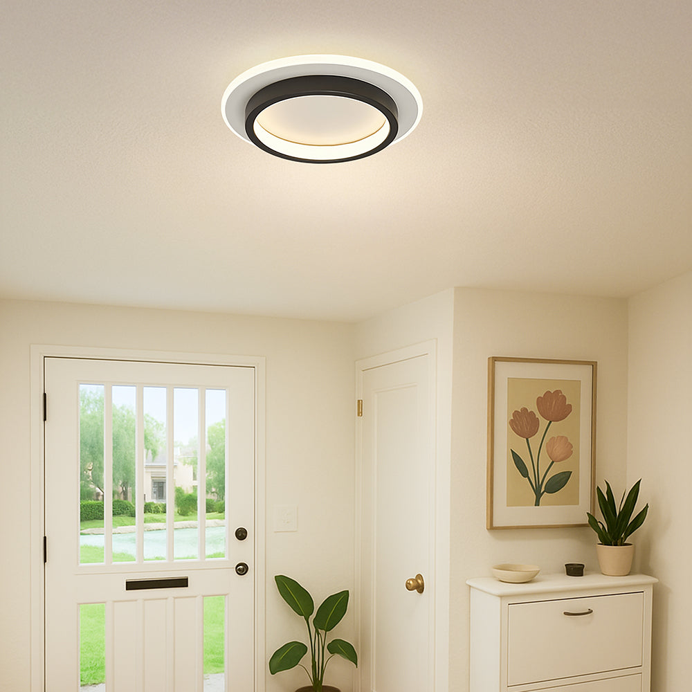 LED Deckenleuchte Rund 10W 20W Schwarz Weiß Schlafzimmer Flur Wohnzimmer Moderne Deckenbeleuchtung Niedrige Deckenlampe | Restfield