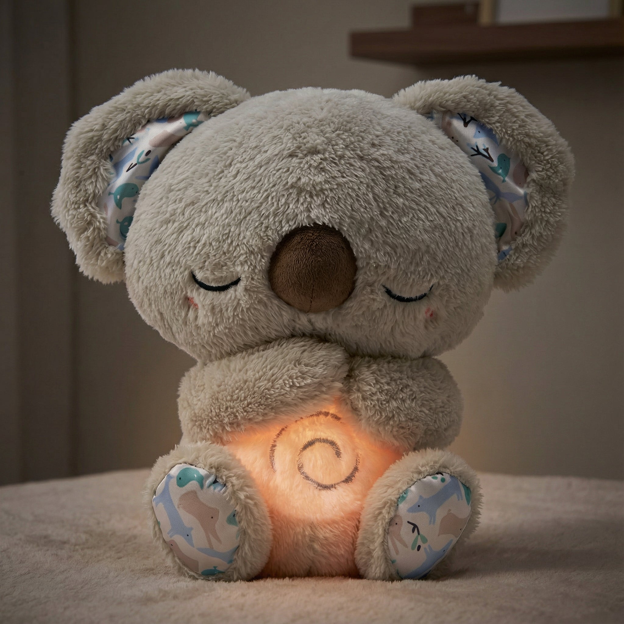 Ademende Knuffel met Zacht Licht en Rustgevende Beweging voor Kinderen | Sansoti