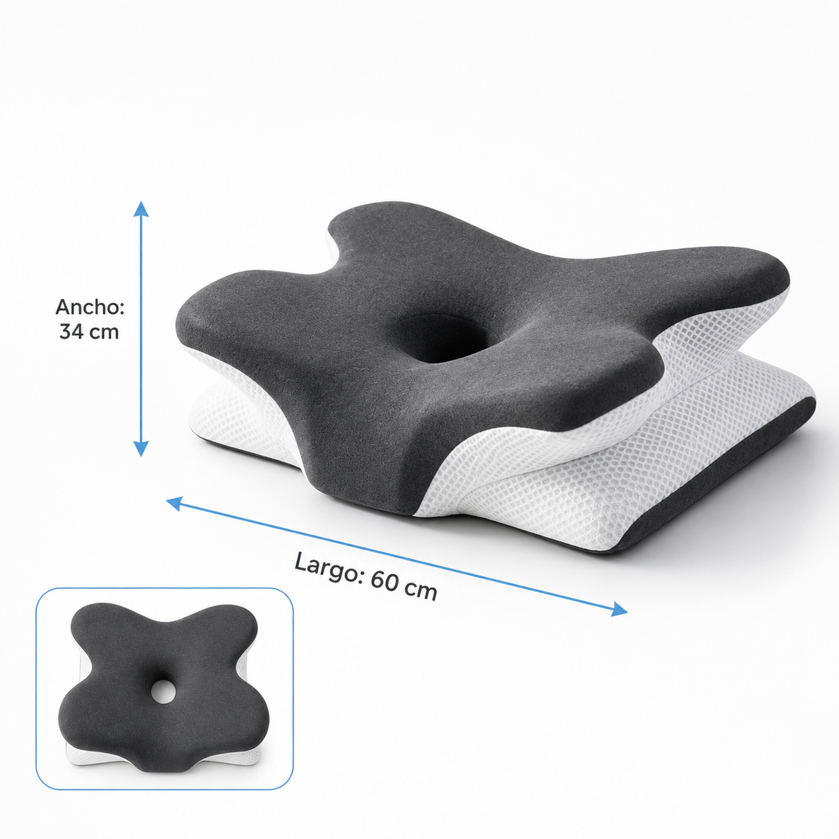 Oreiller cervical réglable en mousse à mémoire de forme, soutien ergonomique du cou, oreiller pour dormir sur le dos, le côté ou le ventre, housse lavable, confort | Sansoti