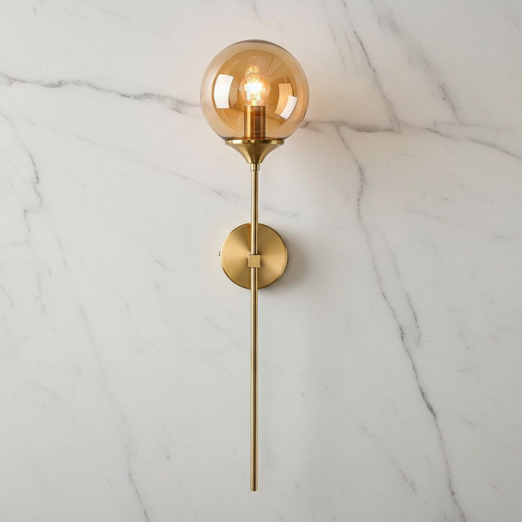Moderne Wandlamp met Glazen Kap – Chroom of Gouden Afwerking – Scandinavische Stijl | Sansoti
