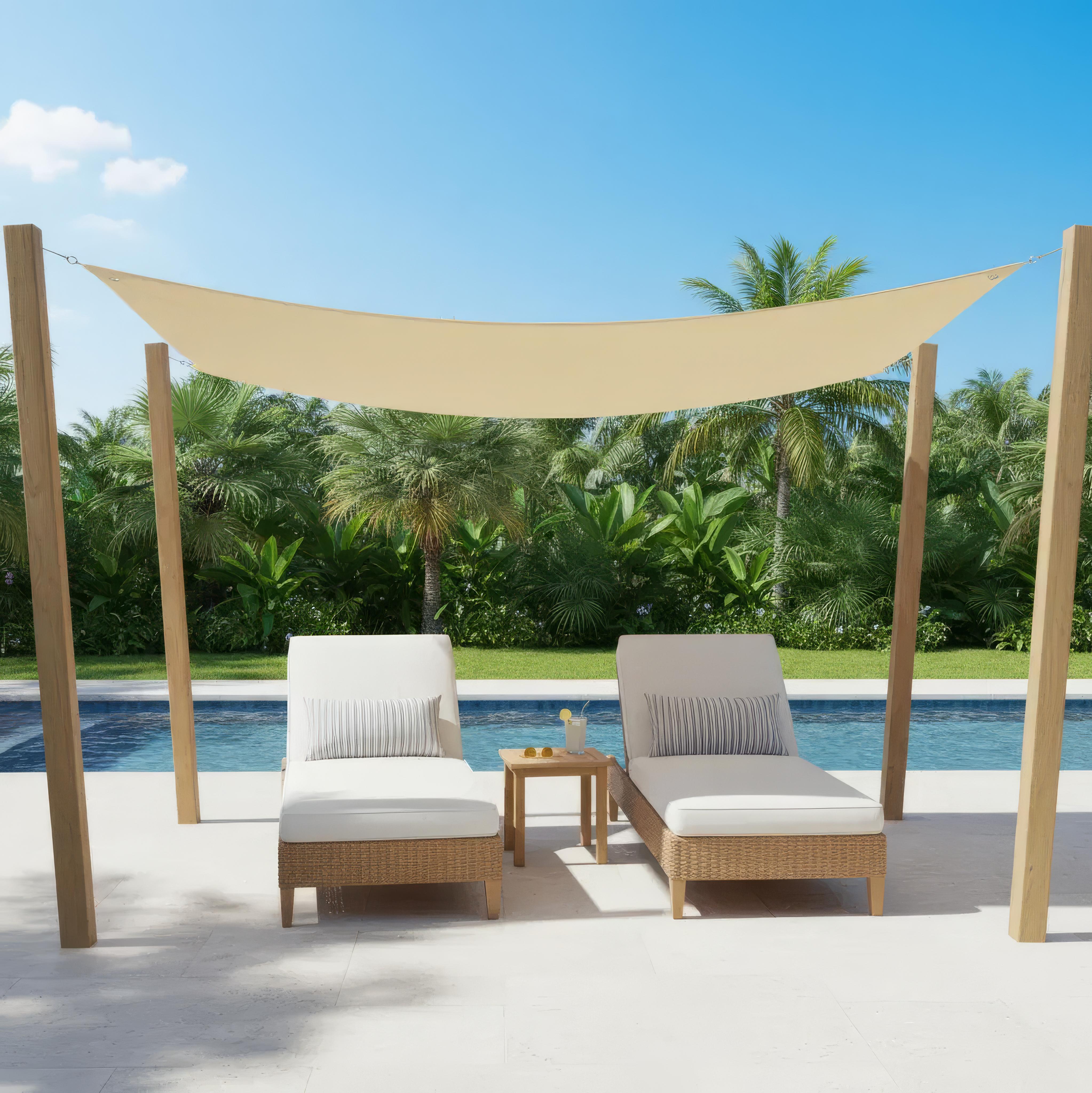Waterdicht Rechthoekig Schaduwdoek voor Terras, Balkon en Tuin – Polyester UV-Bescherming | Sansoti