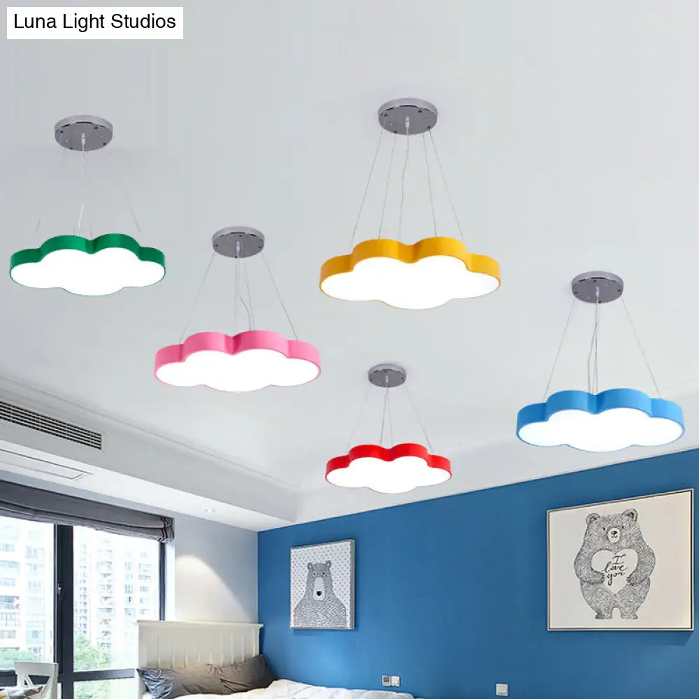 Wolkenvormige LED Hanglamp Kinderkamer Acryl 50cm Dimbaar met Afstandsbediening Kleurrijk Sfeervol Plafondlamp | Sansoti