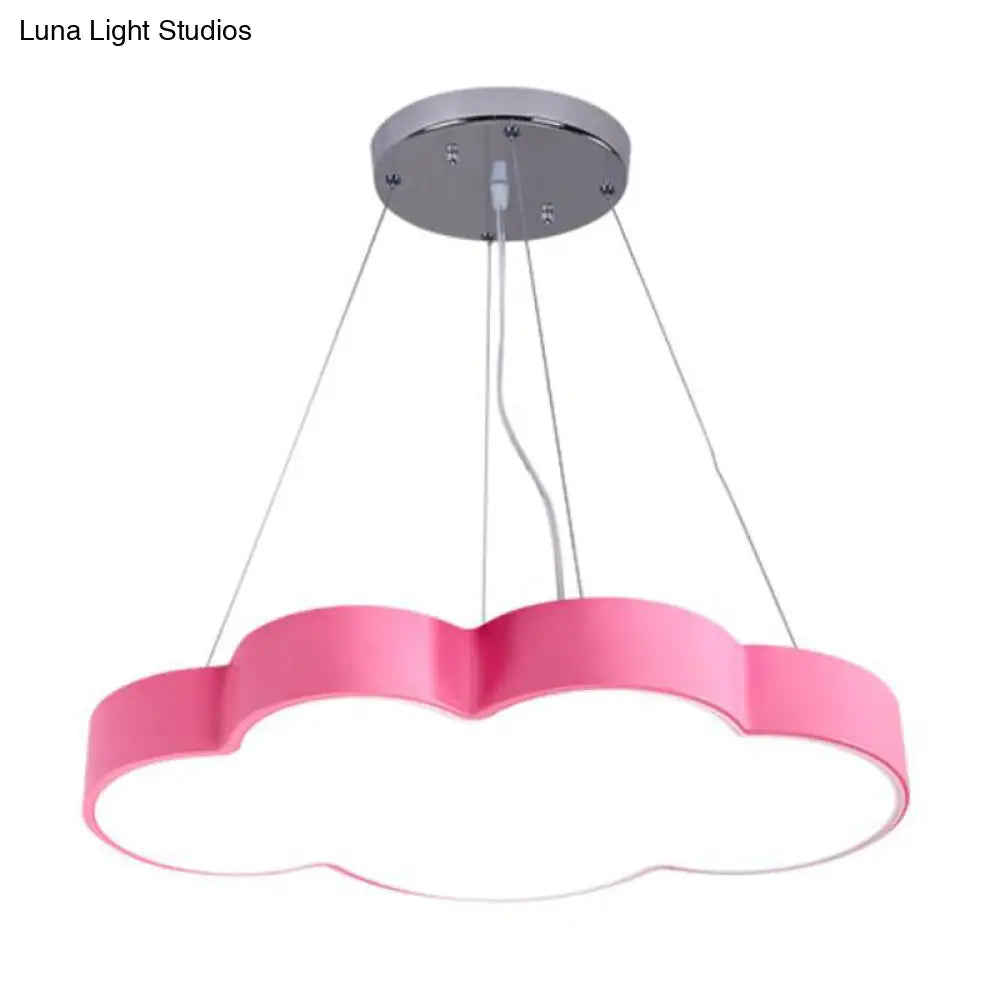 Wolkenvormige LED Hanglamp Kinderkamer Acryl 50cm Dimbaar met Afstandsbediening Kleurrijk Sfeervol Plafondlamp | Sansoti
