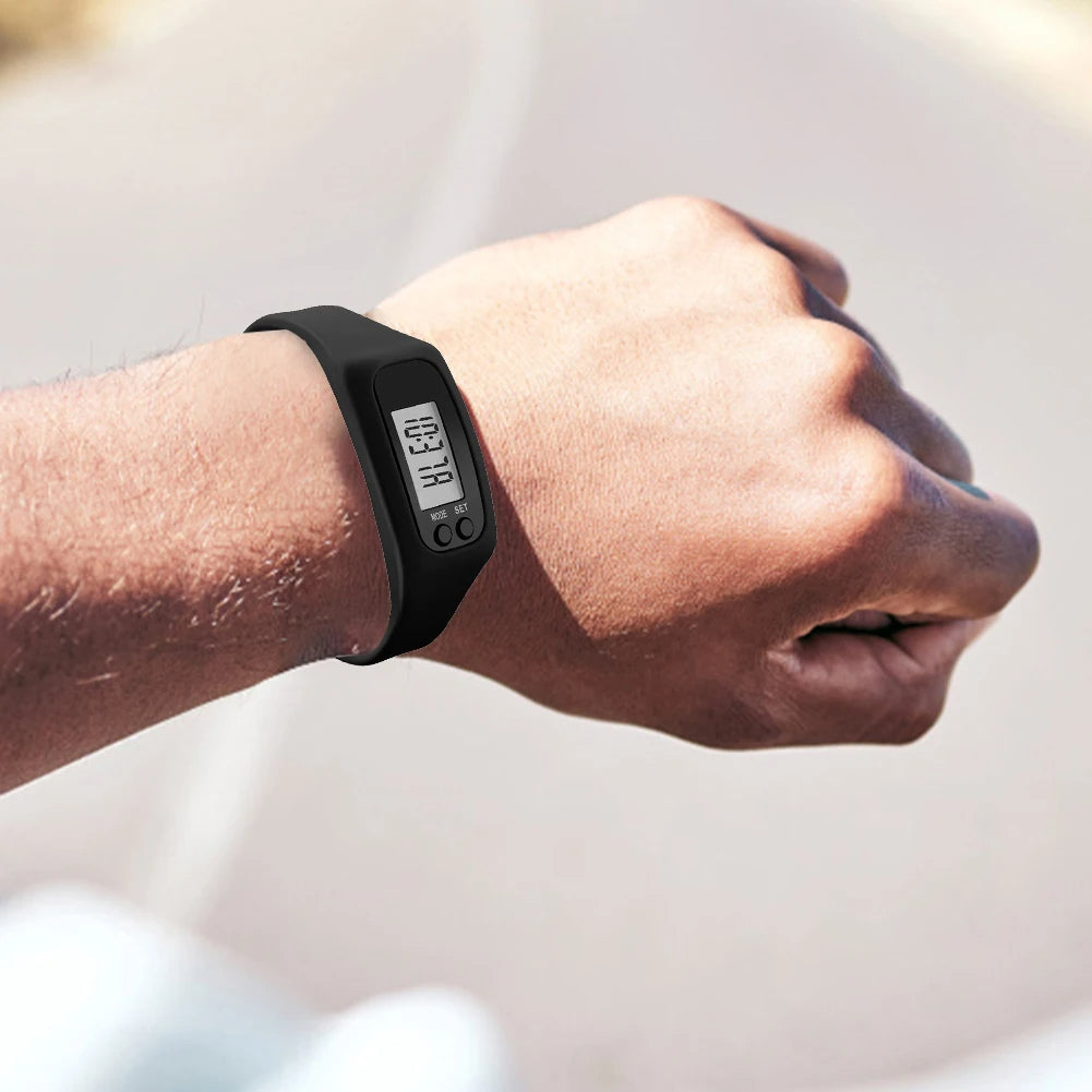 Digitaler Schrittzähler als Armbanduhr LED-Display Aktivitätstracker Kalorienzähler Bewegungsmesser Sportuhr | Sansoti