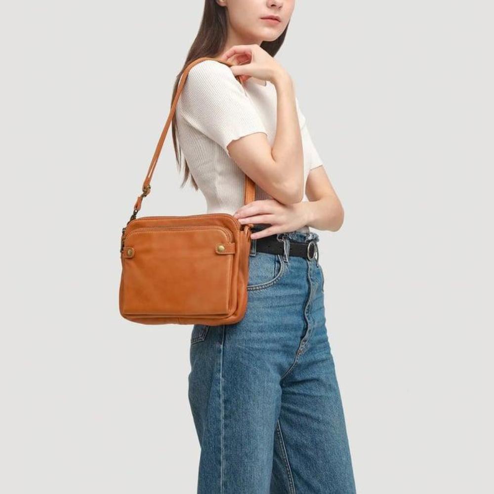 Leren Schoudertas met Geïntegreerde Portemonnee 9 Kaartvakken Compact Dagelijks Gebruik Dames Crossbody | Sansoti