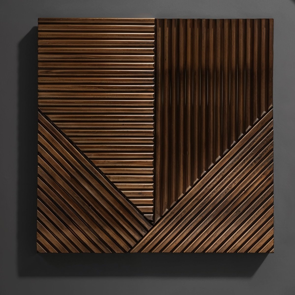 Adira Houten Wandpanelen Met Geometrisch Design Voor Stijlvolle Accentmuren | Sansoti