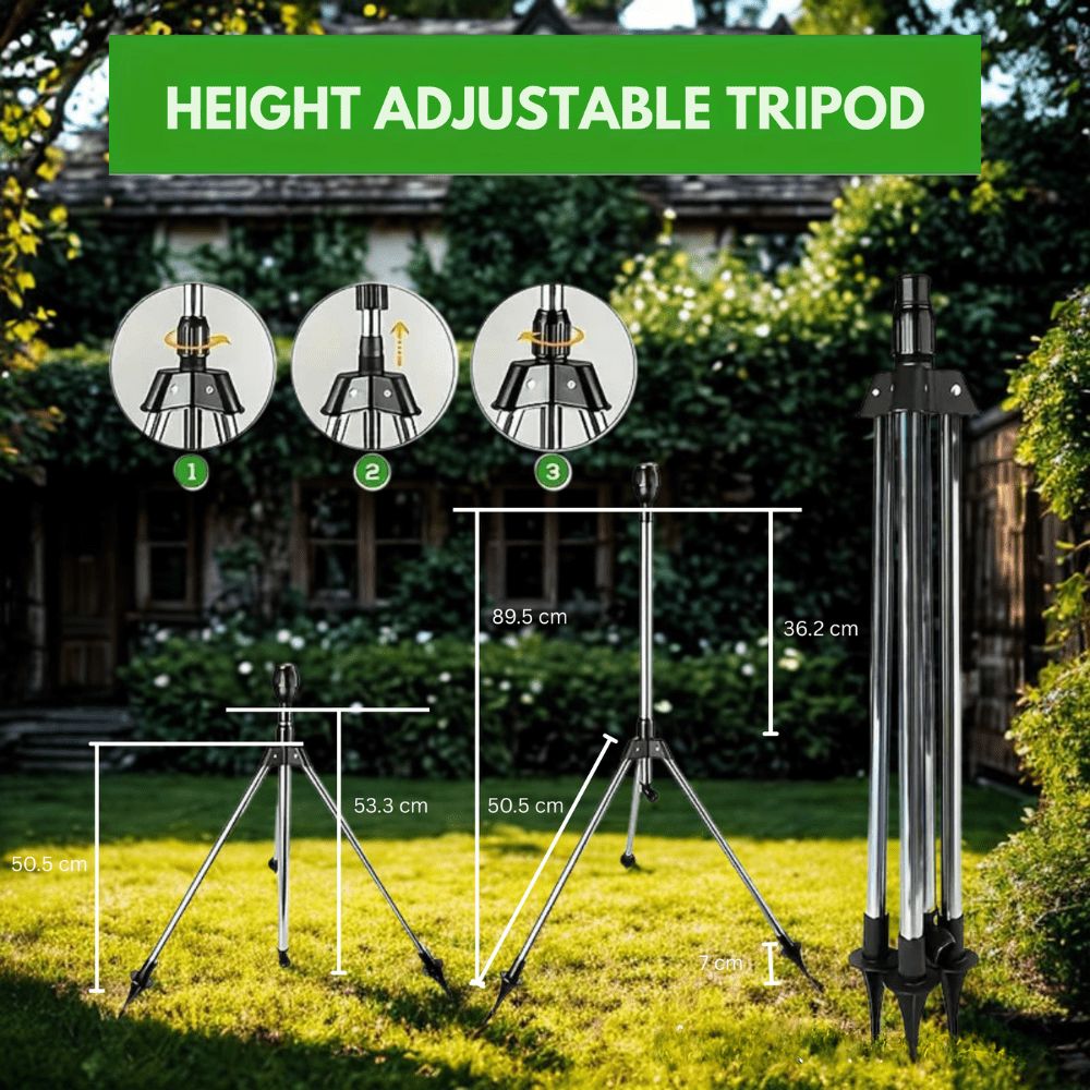 Verstelbare Roterende Tuinsproeier 360° Dekking RVS | Sansoti