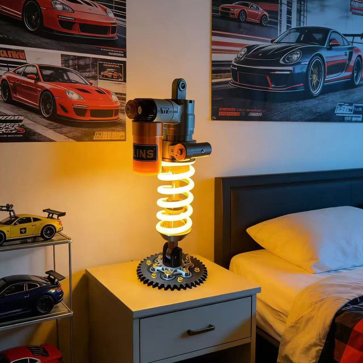 Shock-Absorbing Table Lamp with Touch Control and Dimmable LED Light for Desk Gaming Workspace Bedroom | Sansoti