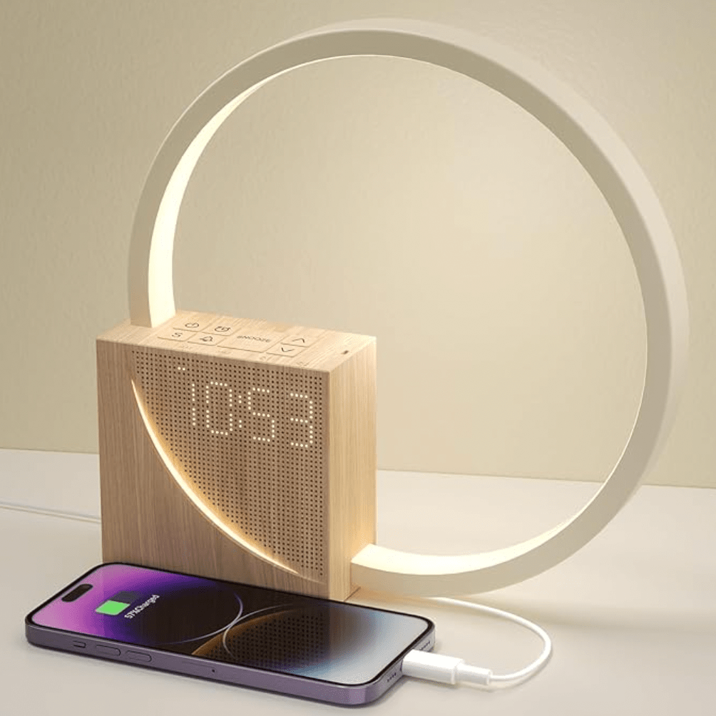Digitale Lichtwekker met Zonsopgang Simulatie – Natuurlijk Wakker Worden – USB Oplaadpoort & FM Radio | Sansoti