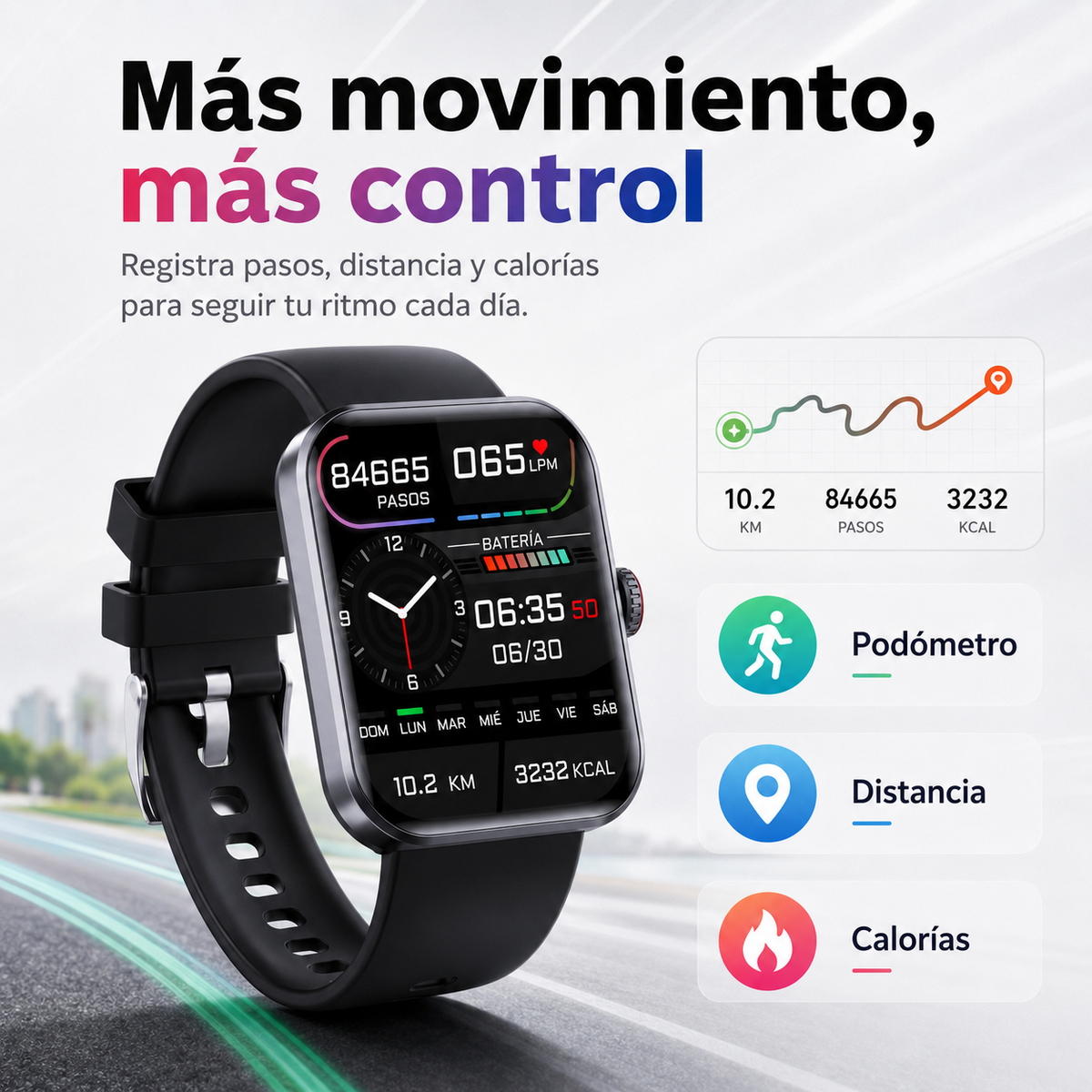 Gesundheitsuhr mit Herzfrequenz-, Blutdruck- und Sauerstoffmessung, Schlaftracker, Sportmodi, iOS, Android und magnetischem Ladegerät | Sansoti