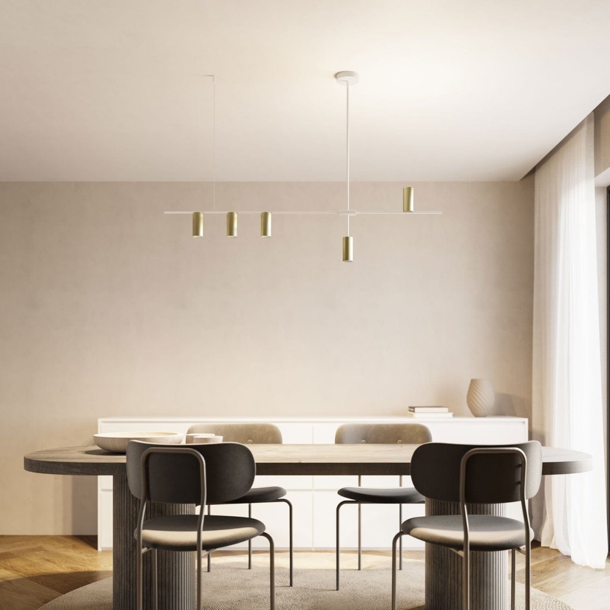 Suspension en aluminium noir 122 cm design asymétrique moderne | Restfield