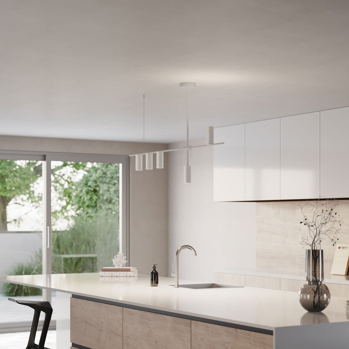 Suspension en aluminium noir 122 cm design asymétrique moderne | Restfield