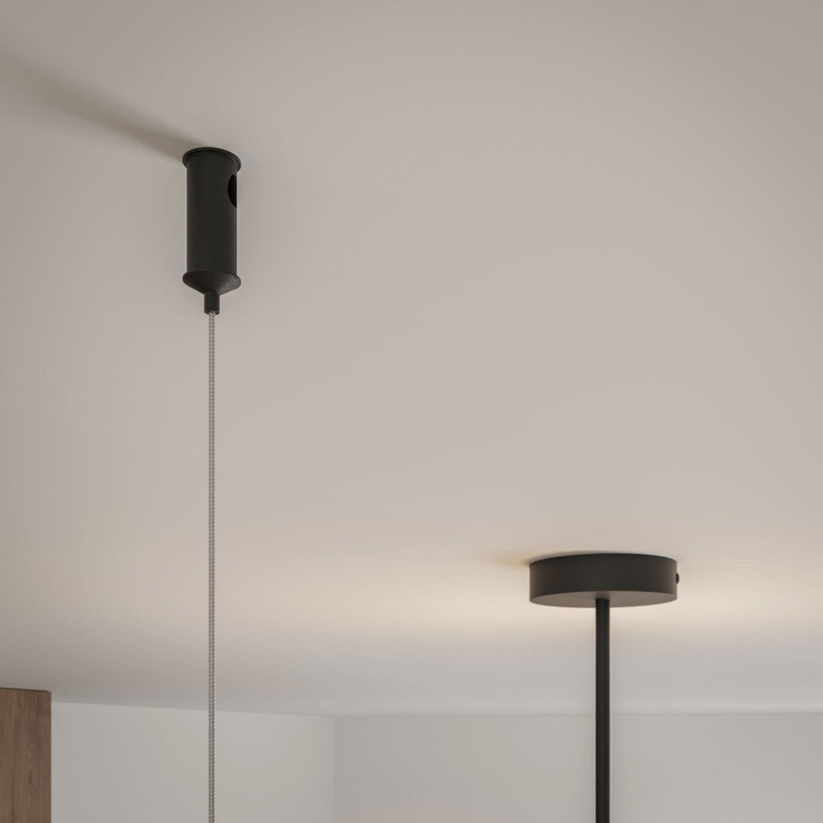 Suspension en aluminium noir 122 cm design asymétrique moderne | Restfield