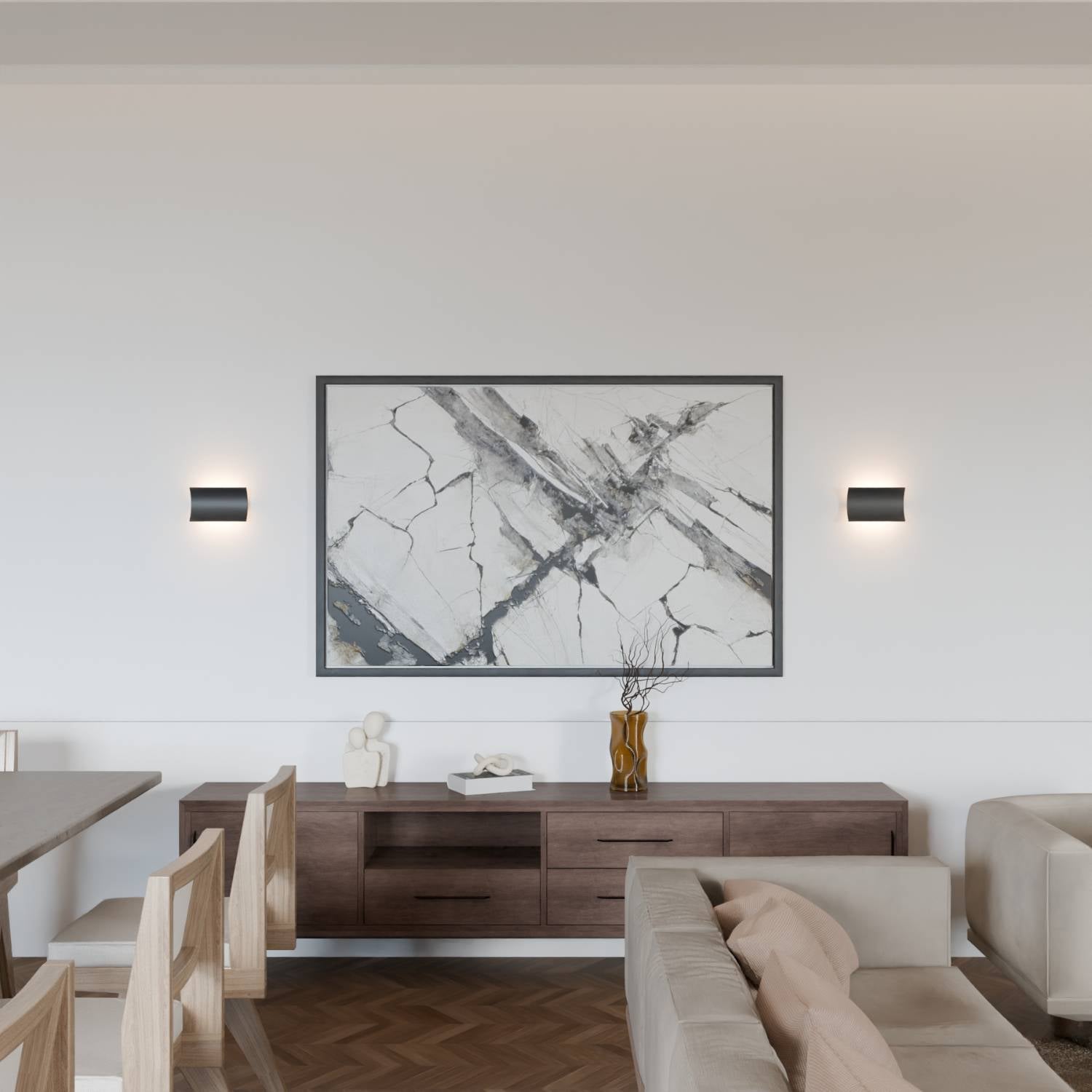 Elegante LED-Wandleuchte mit warmem, indirektem Licht für innen und geschützte Außenbereiche | Restfield