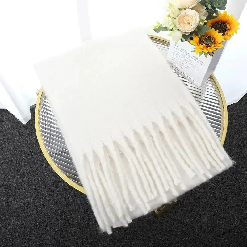 Écharpe en cachemire pour femme et homme, accessoire d’hiver, châle enveloppant en laine, tour de cou, étole, écharpe enveloppante chaude et douce | Sansoti