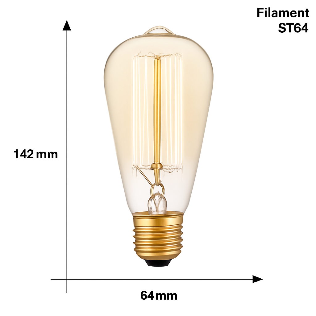 Edison Lampe E27 40W Filament Warm Wohnzimmer Schlafzimmer Vintage Glühbirne Retro Dekorativ Industriell Interieur | Restfield