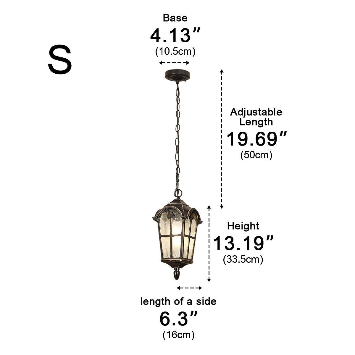 Hanglamp Tuin Zwart Lantaarn LED Waterdicht Aluminium IP56 Verstelbaar voor Terras Veranda Pergola Buiten | Sansoti